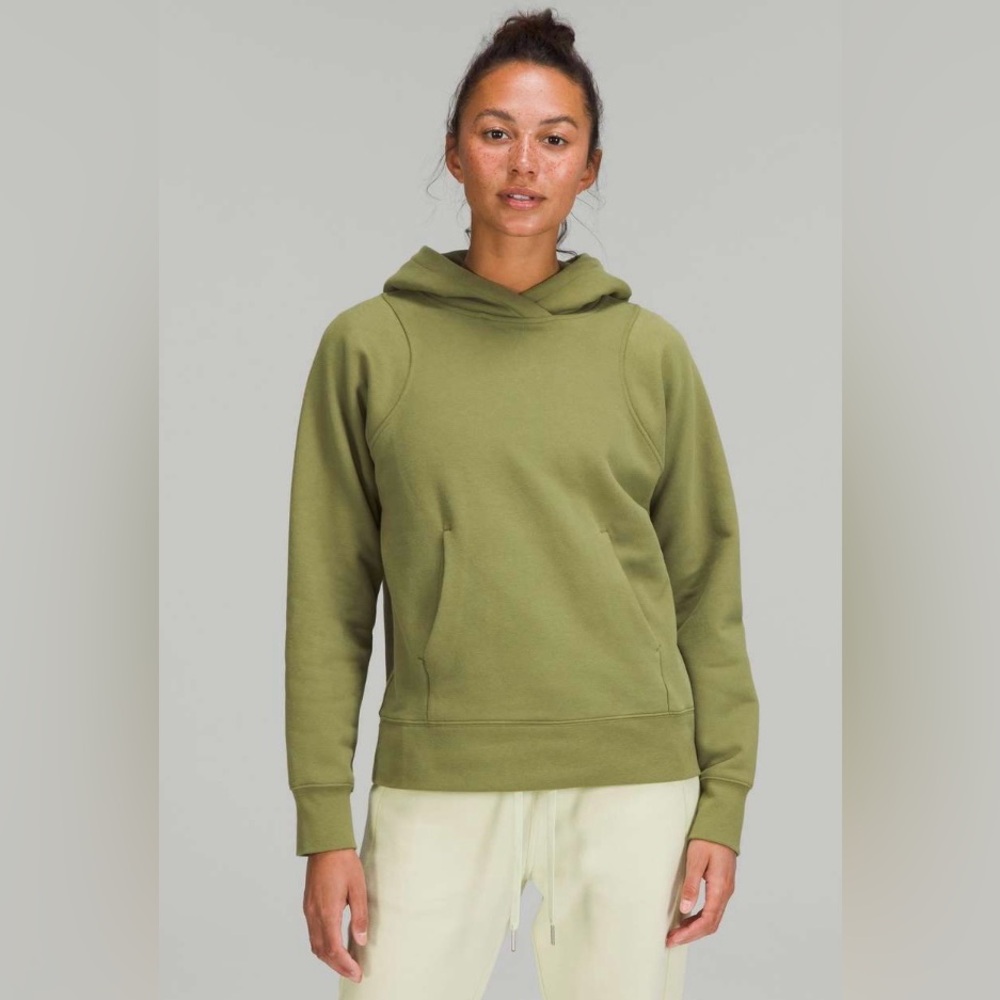 Lululemon Loungeful Hoodie Fleece Sweatshirt Bronze Green Size 0